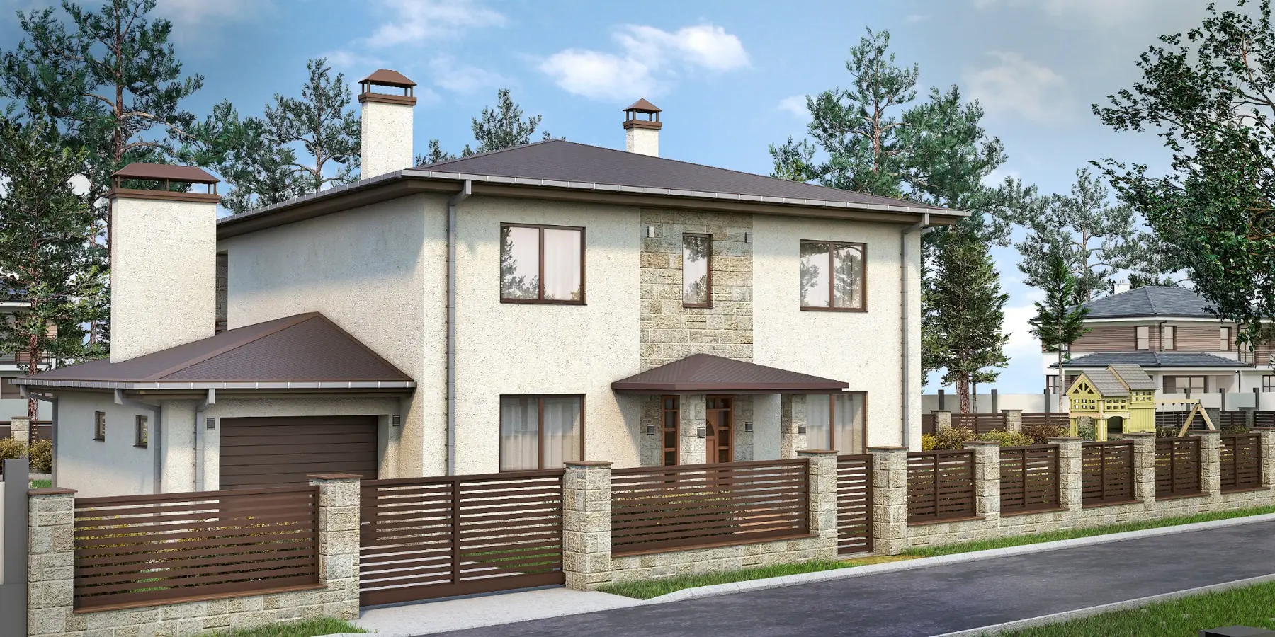 Suburban Residences — Exterior visualization by Polygun