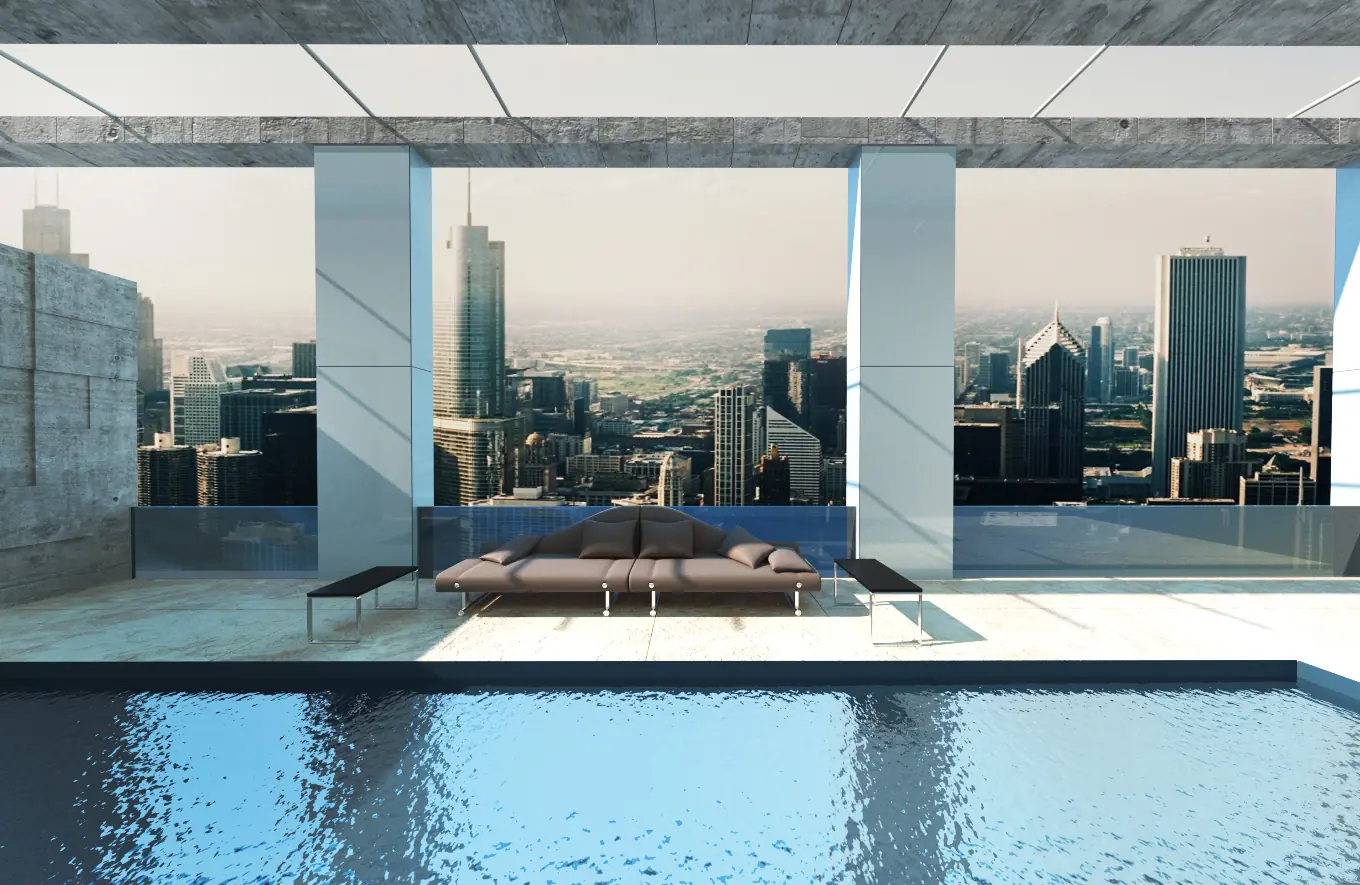 Sky Pool — Interior visualization by Polygun