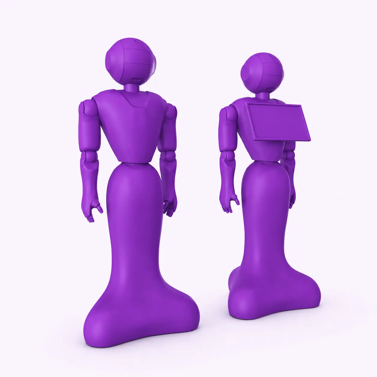 Robotics Models — two service robot variants in the Polygun 3D printing style